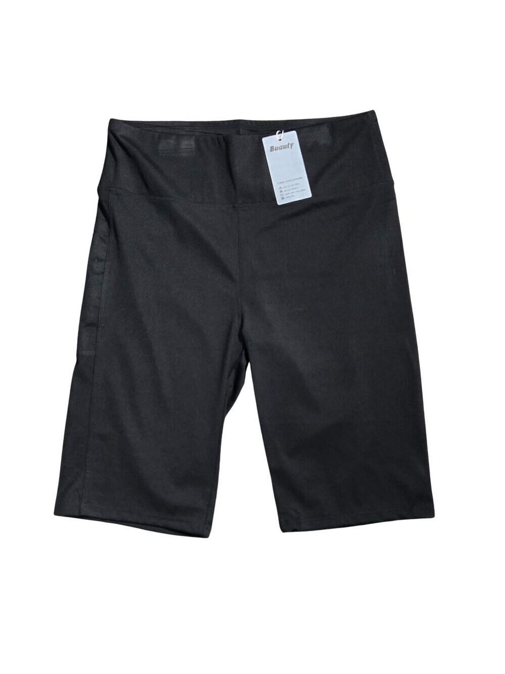 NWT | Buauty Black High-Waist Bike Shorts | Side Pocket | Activewear | XL
